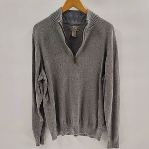 Duluth Trading Co Gray Pullover Quarter Zip Sweater Size Large Long Sleeve